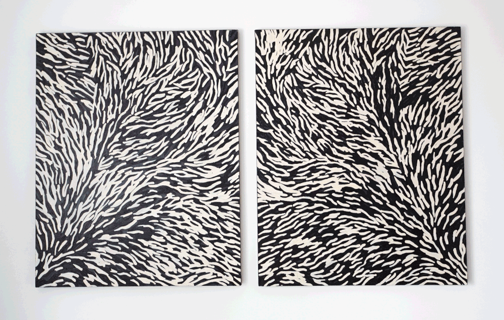 p12 , 2016 Acrylic on canvas 63 x 42 inches each
