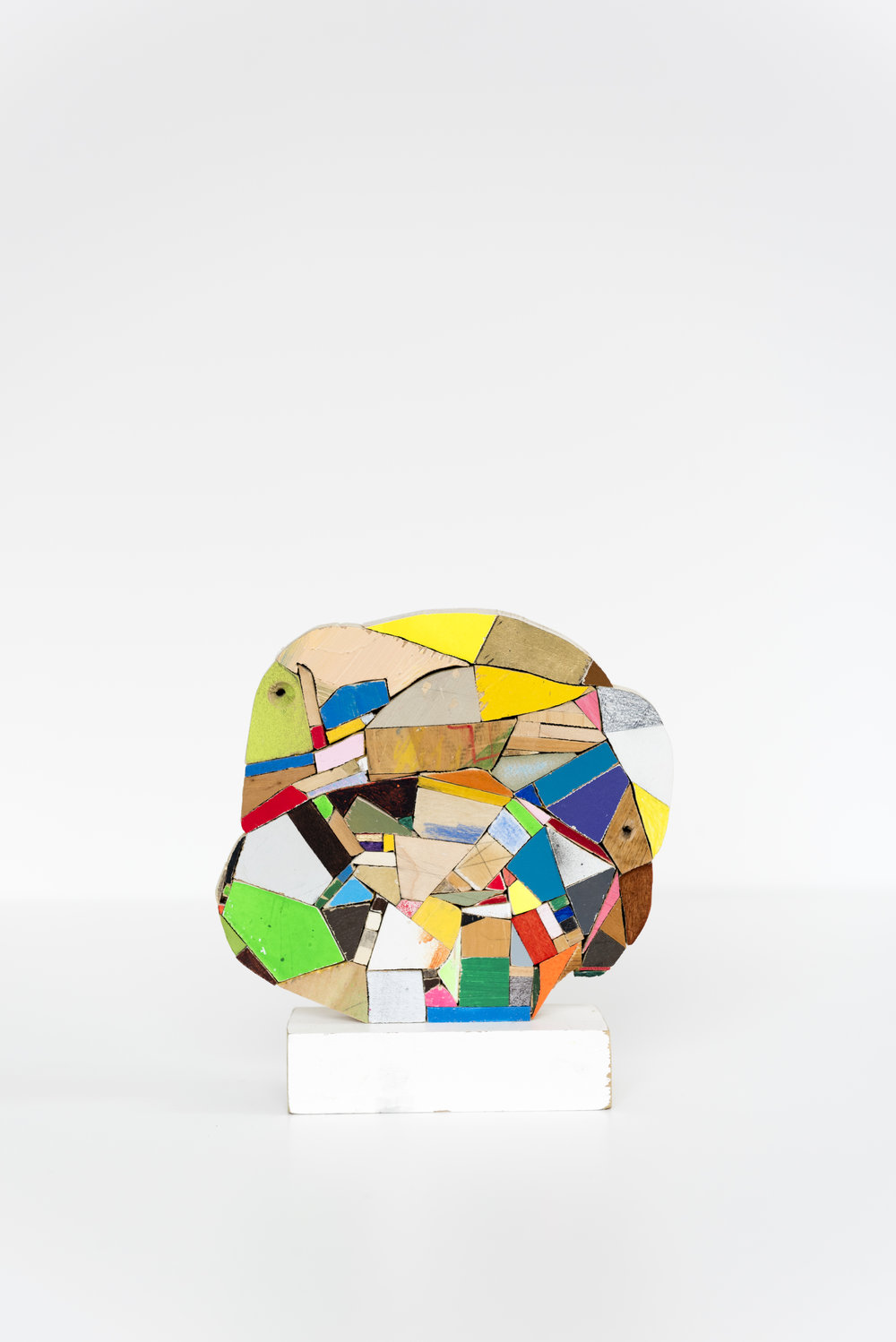 Damien Hoar de Galvan    clump , 2016  Wood, various paints, ink, graphite and glue 6.5 x 6.5 x 2