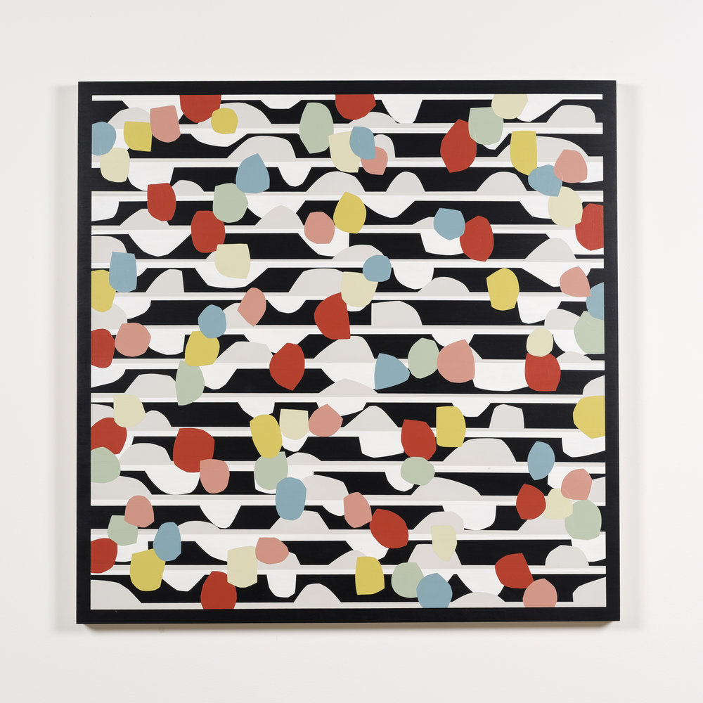 Nick Jaskey   Untitled 6  , 2015   House paint on wood panel  36 x 36 "